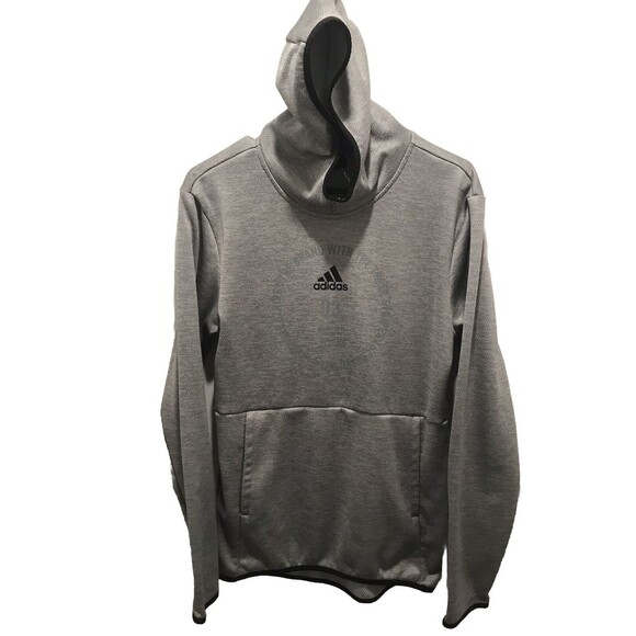 Men’s Adidas The Brand With Three Stripes 03 Gray Hoodie Size Small Pockets - Picture 1 of 6